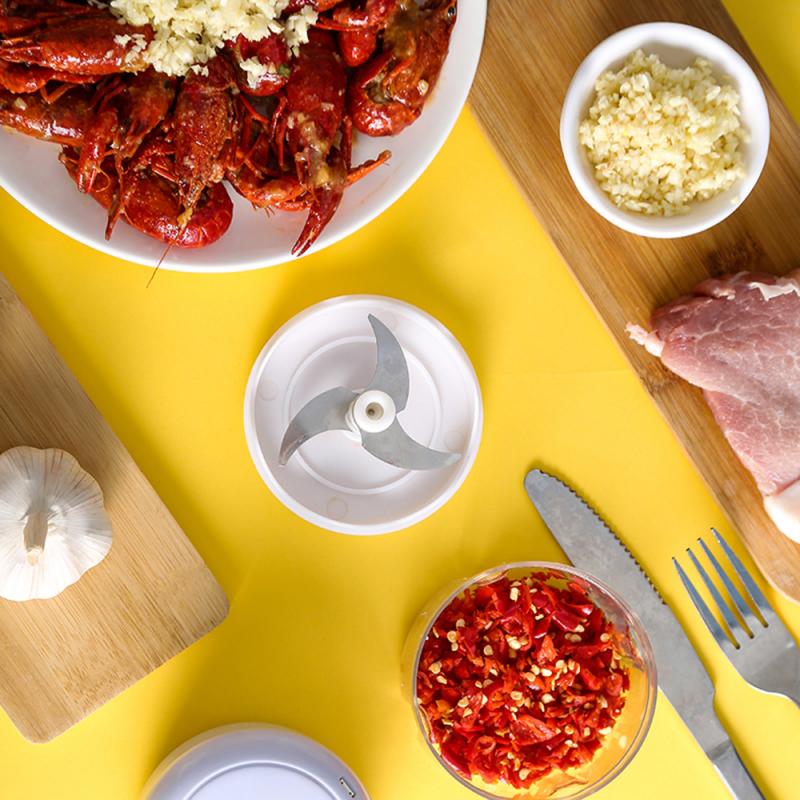 250ml Multifunctional Electrician Garlic Mincing Machine Mini Electric Meat Mincer Vegetable Pepper Chopper Kitchen Utensils