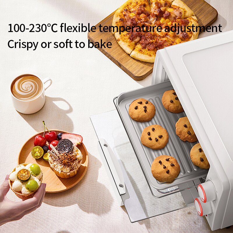 Deerma lille elektrisk ovn  eo100s husstand multifunktionel lille ovn 10l ovn uafhængig tidstemperaturkontrol