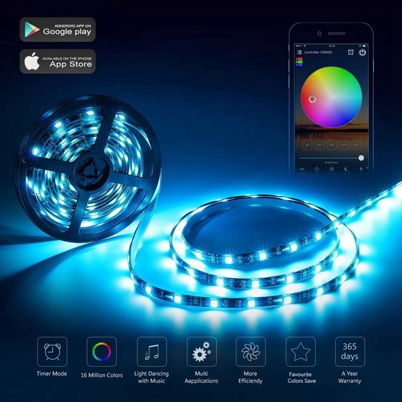 Controlador LED Wifi, tira de luces LED RGB, Control por voz desde Alexa y Google Home, controlador inteligente inalámbrico WIFI