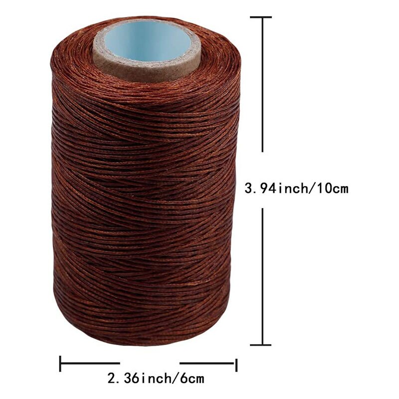 Hilo encerado de costura de cuero de 284 yardas KAOBUY-Práctico hilo largo de costura para artesanía de cuero DIY, reparación de zapatos (café)