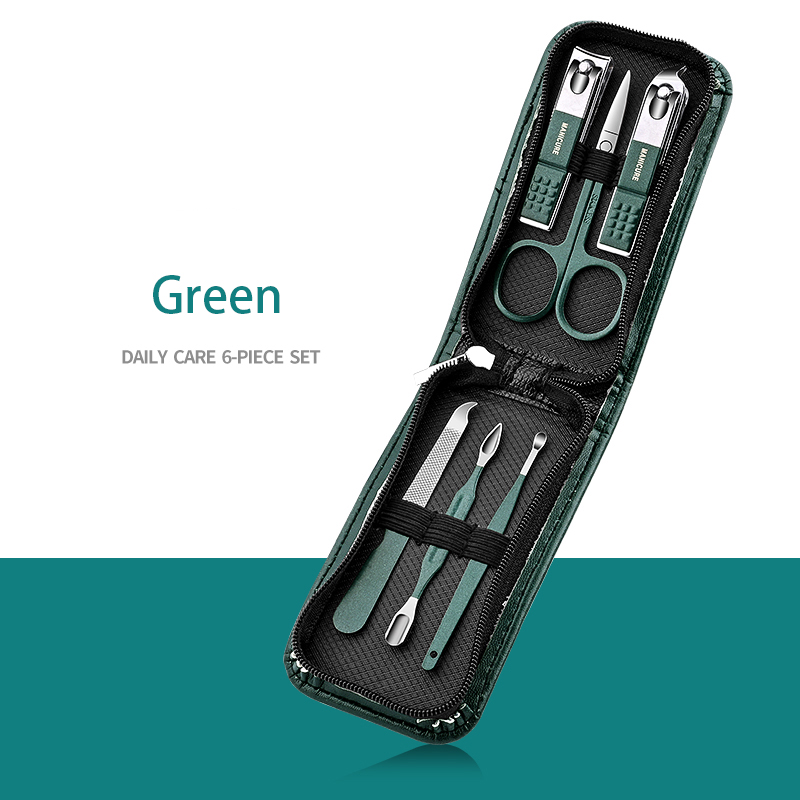 Kit para el cuidado de las uñas, juego de manicura y pedicura de acero inoxidable, cortaúñas con estuche de viaje, 7/10/12/18 piezas: Gris claro