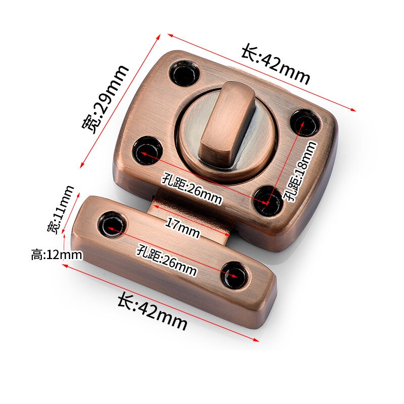 Zinc Alloy Universal Latch Lock Security Anti-theft Door Bolts Bedroom Drawer Privacy Catch Latch Furniture Hardware Tools: C1