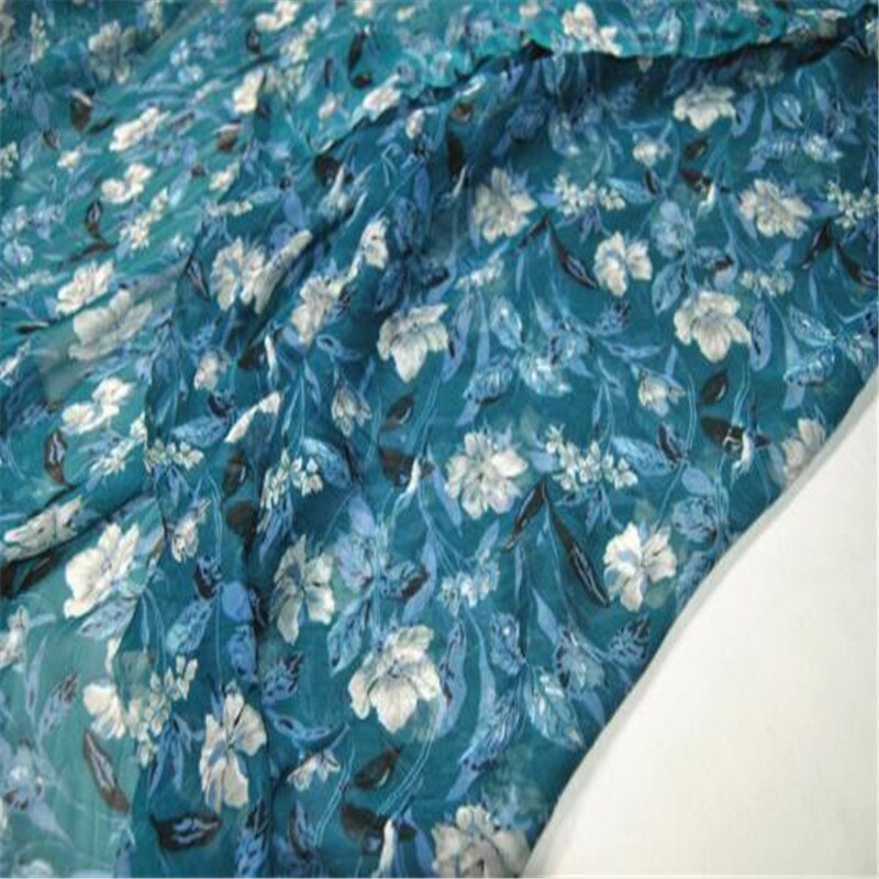 Zachte Zijde Chiffon Bedrukte Stof Voor Vrouwen Lente Jurk Met Bloem Patroon Aantrekkelijk