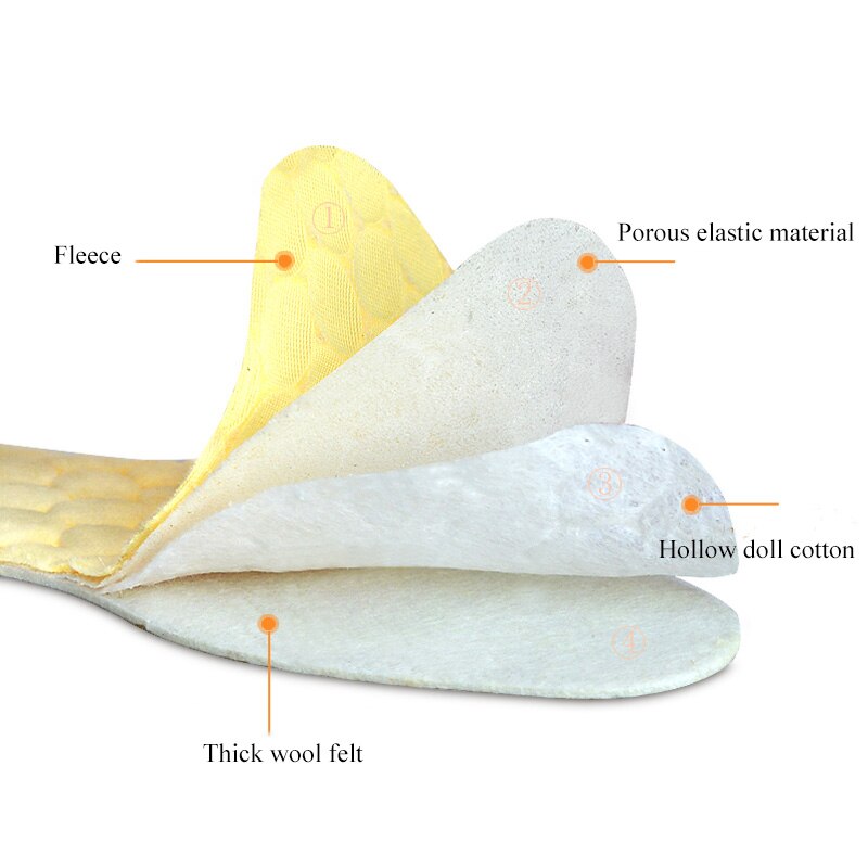 Warm Insole Heated Cashmere Thermal Insoles Thicken Soft Breathable Winter Shoes orthopedic Insole For Feet Shoes Boots Pad Sole