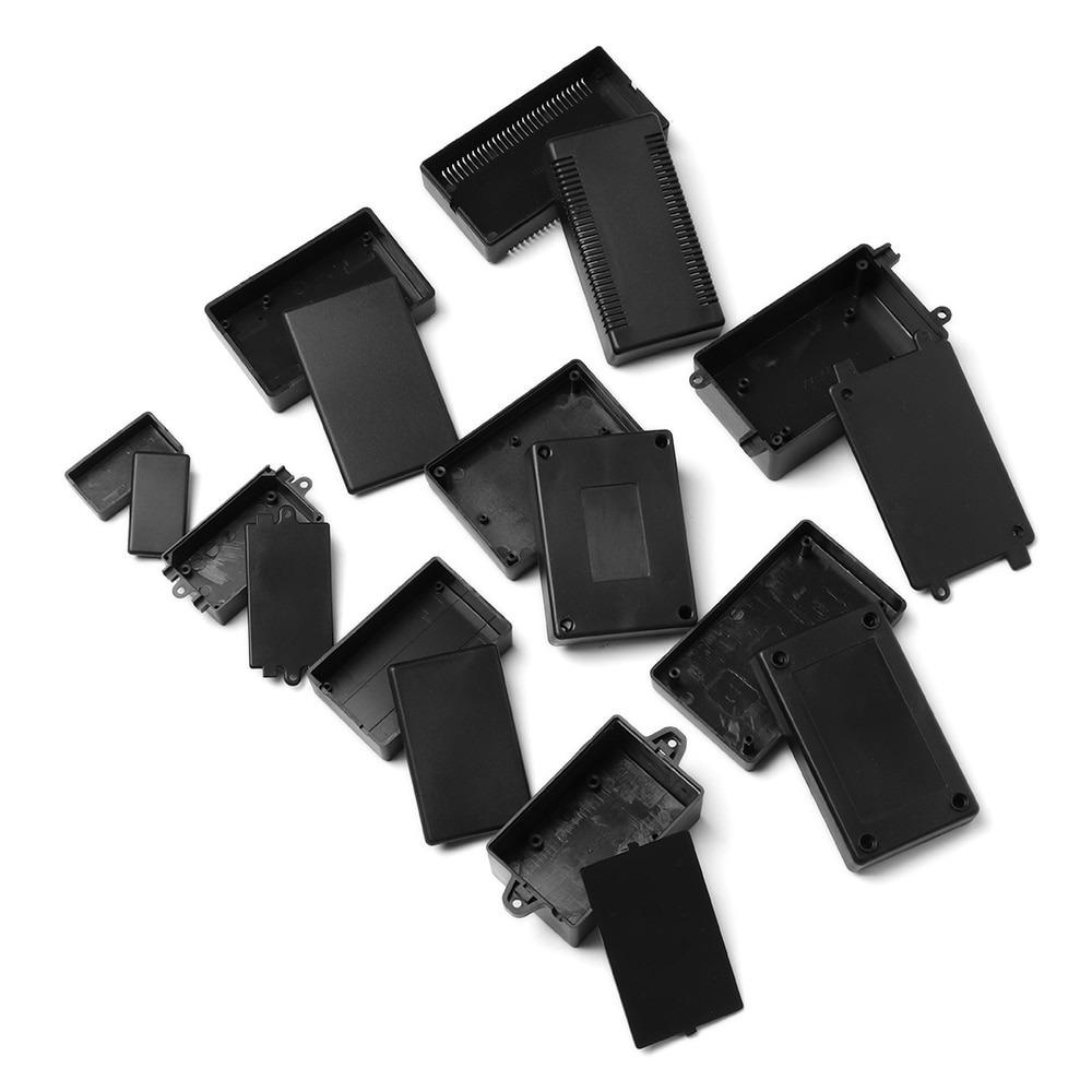 2 stk / sæt diy vandtæt sort kabinet instrumentetui abs plastik projektkasse opbevaringsetui kabinetter elektroniske forsyninger
