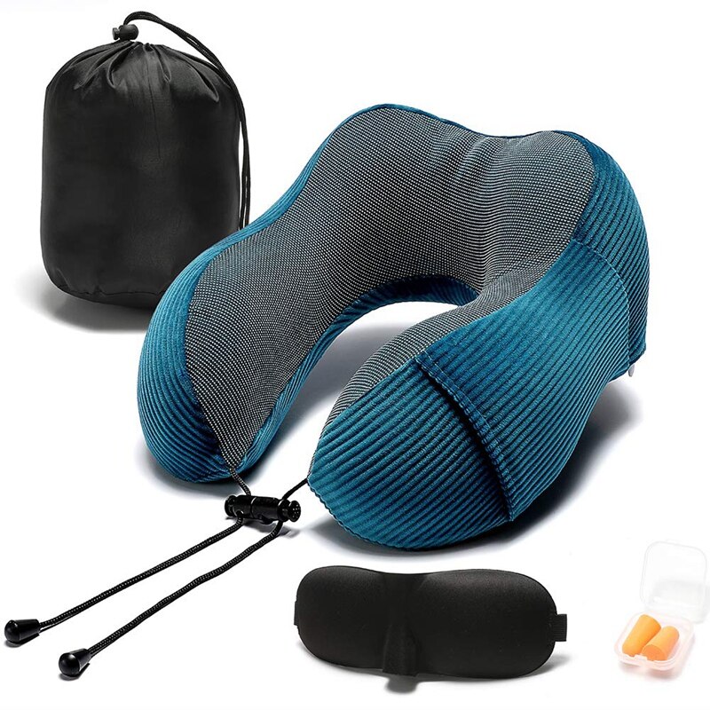 Memory Foam Nackenkissen Reise - U-förmige Travel Pillow Für Flugzeug & Auto