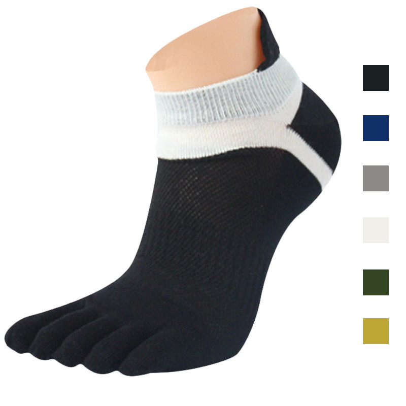 Calcetines de algodón con cinco dedos para hombre, medias deportivas  transpirabl