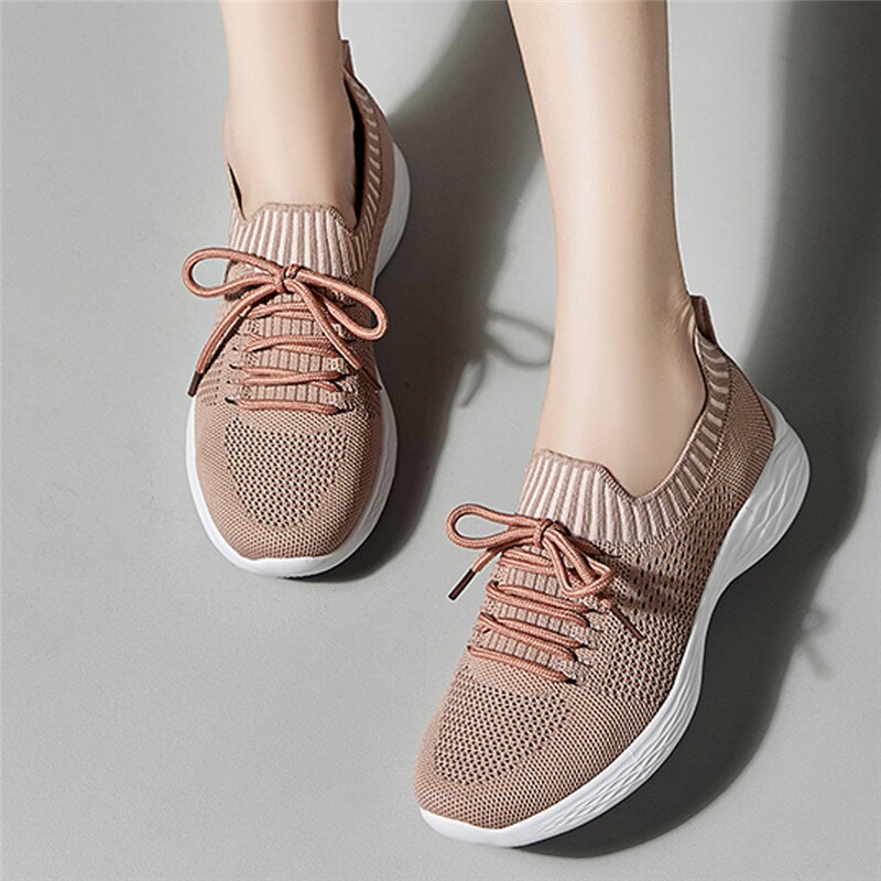 BEYARNE-Zapatillas deportivas de tela ligera para mujer, Calzado cómodo e informal para caminar, para primavera y otoño