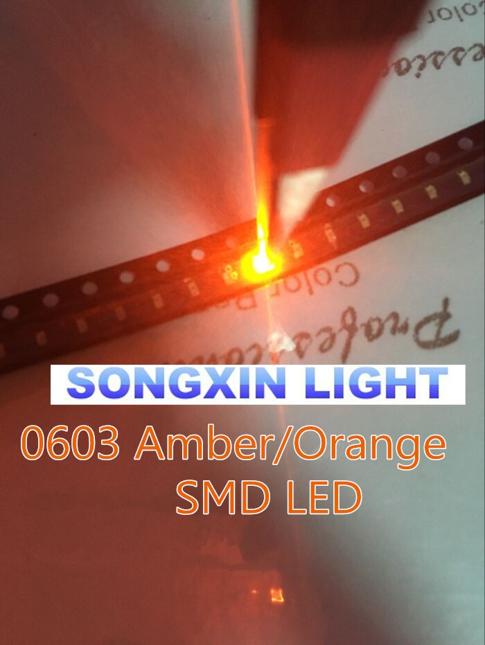 500pcs/lot 0603 Orange/amber Smd/smt Led Super Bright Lamp Lights-emitting Diodes XIASONGXIN LIGHT 0603 smd led orange 600-610nm