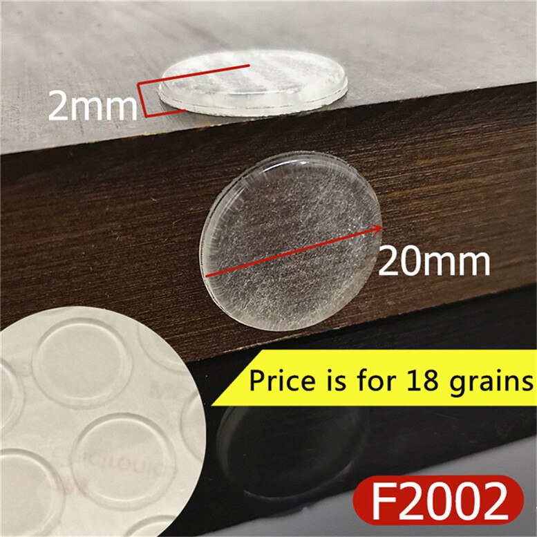 Vários Tamanhos de Porta de Armário Amortecedor amortecedor de silicone auto-adesivo pad com o ponto saliente para cozinha armário gaveta parar: F2002 x 18 Grains