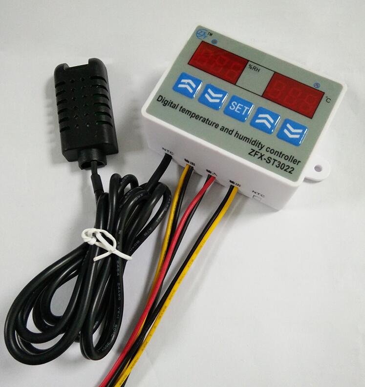 2 in 1 Digital display Temperature humidity Controller thermostat Humidity control with Sensor AC110-220V