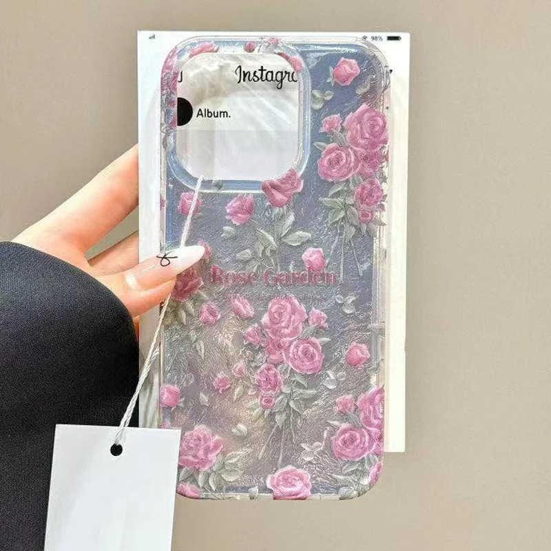 Til iphone 16 pro max 15 14 13 12 11 deksel, vortexmønster, søtt vintage rose-telefondeksel til iphone xs max xr  x 7 8 plus 16, fundas i et deksel