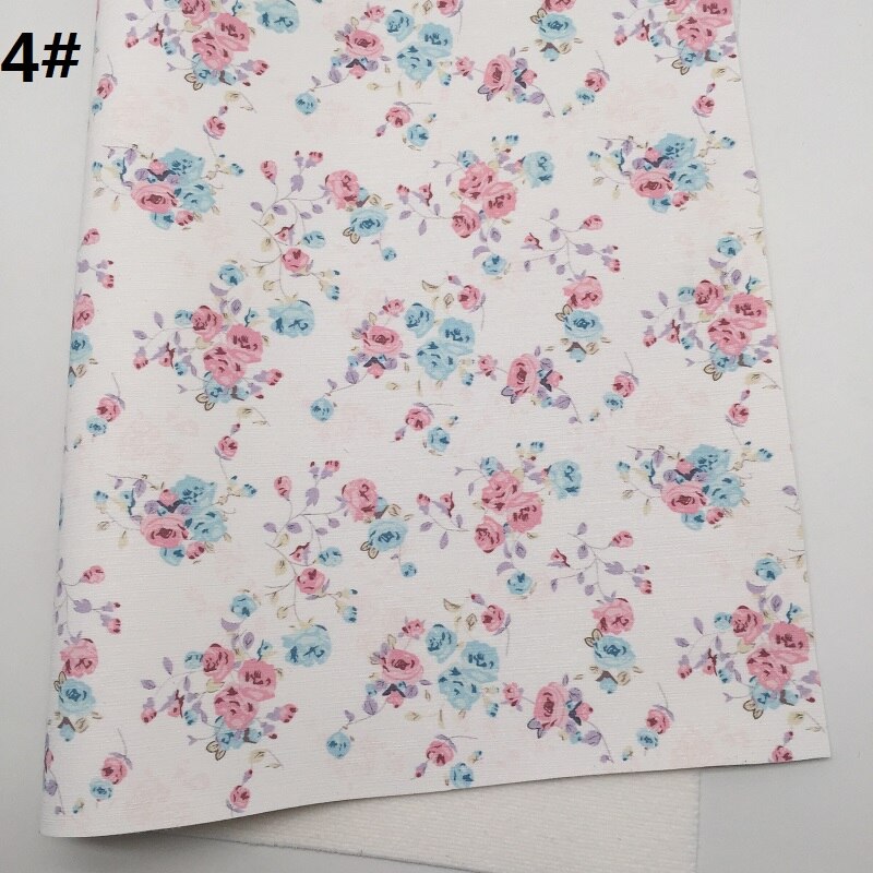 1PC 21X29CM Bloemen Gedrukt Faux Leer Stof, Synthetisch Leer Lakens, PU Leer Voor Maken Bows LEOsyntheticoDIY T343: 4