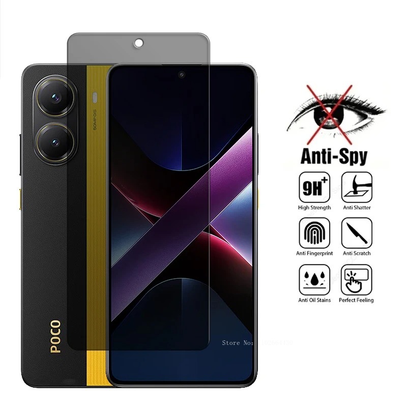 1–2 Stück Anti-Spionage-Displayschutzfolie für Poco X7 Profi, Vollkleberglas für Poco X3 X4 X5 X6 X7 Profi 5G gehärtetes Glas