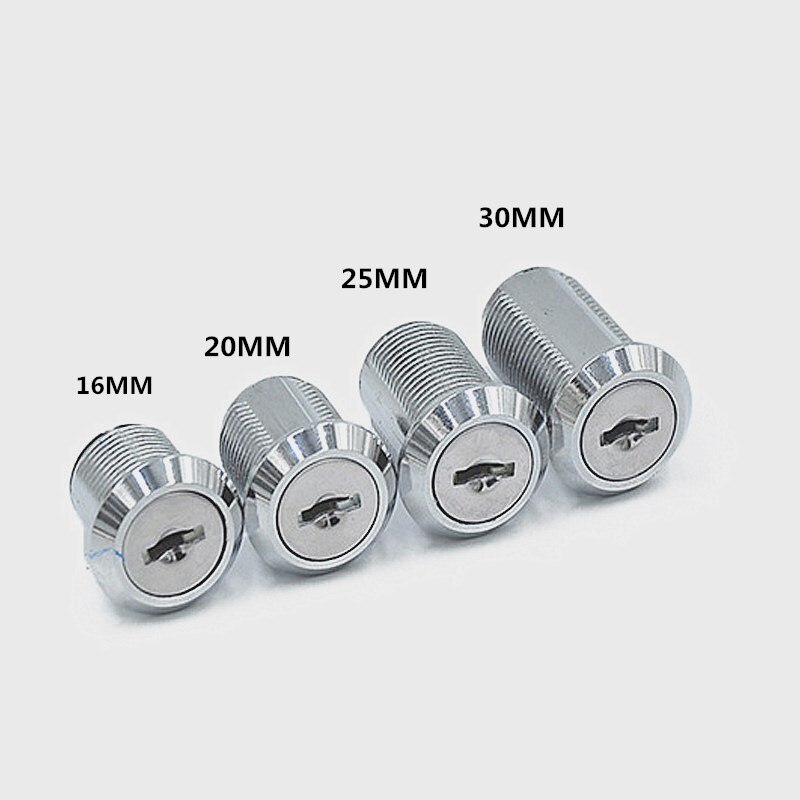 Cerraduras de cajón con 2 llaves para muebles, Hardware de cerradura de la puerta para oficina, escritorio, caja de letras, Cam, 16mm, 20mm, 25mm, 30mm