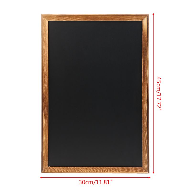 Pizarra rectangular colgante de madera para niños, tablero negro para mensajes