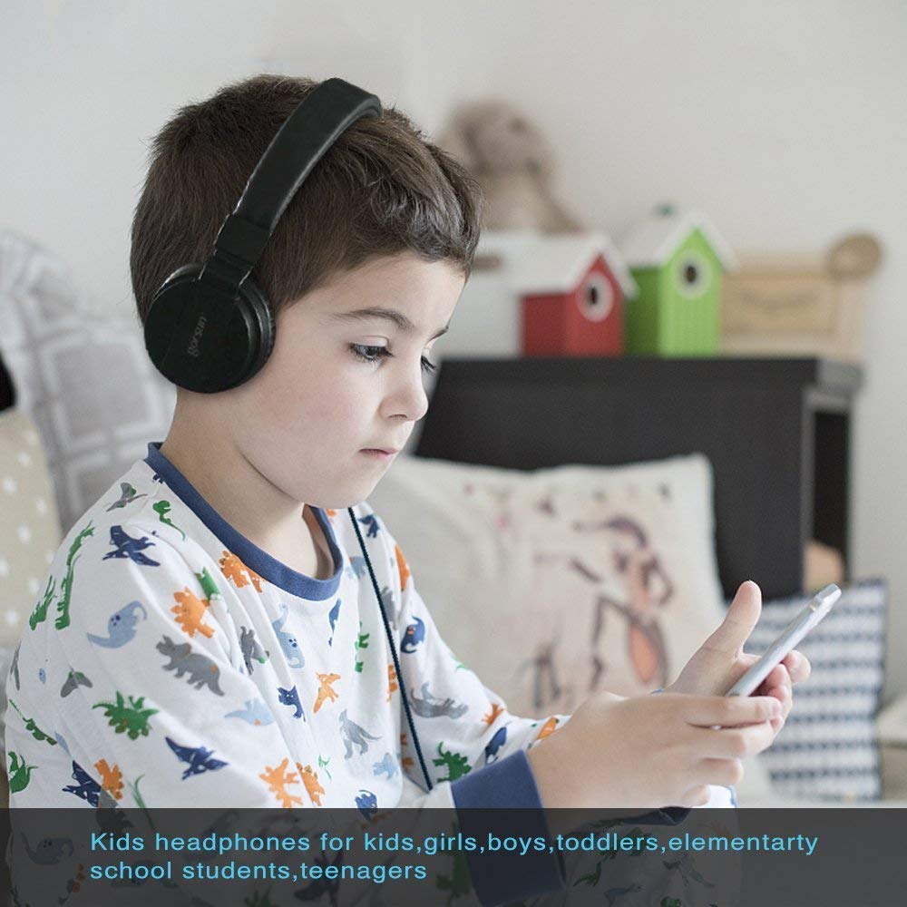 Cute Headband Stereo Headphones Microphone Portable Wired Headset for Kids Girls Mobile Phone iPhone Samsung Pink