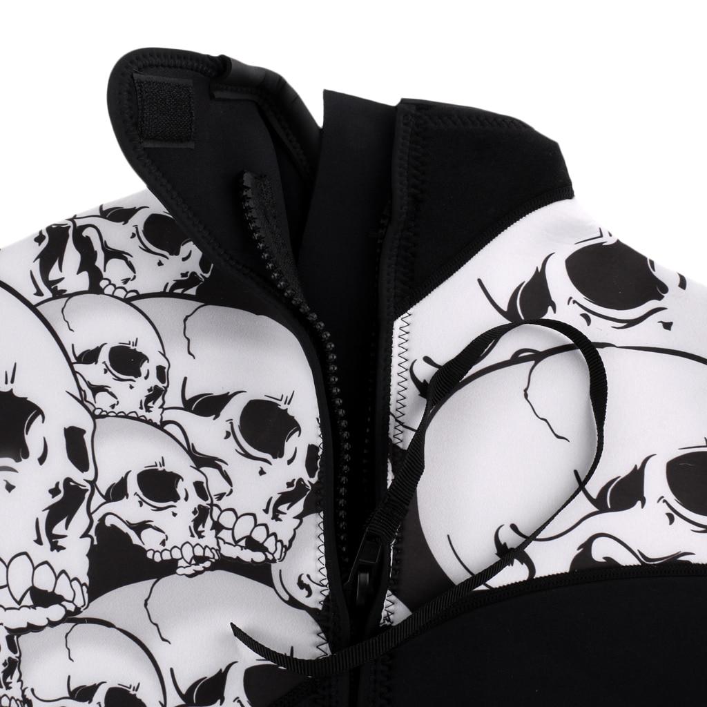 Traje de neopreno negro y calavera para hombre, traje de baño completo de 3mm, traje de surf, trajes de buceo para esnórquel, Mono