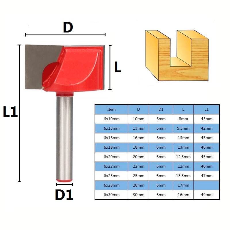 1pc 6mm Shank Bottom Cleaning Router Bit CNC Router Engraving Bit Wood Milling Cutter