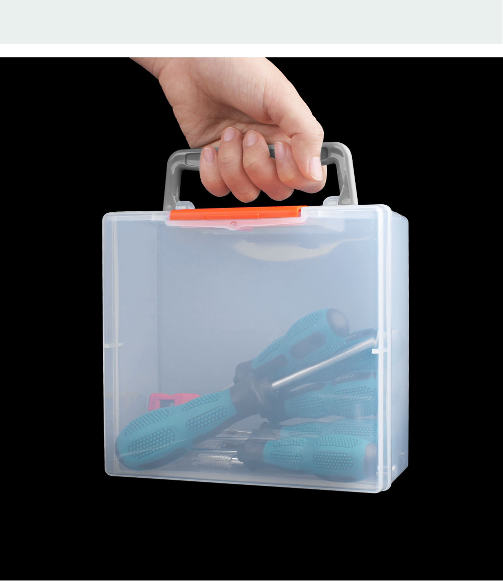 Luxianzi Transparante Plastic Opslag Gereedschap Doos Met Handvat Verstelbare Reparatie Toolbox Hardware Schroef Stofdicht Organizer Case