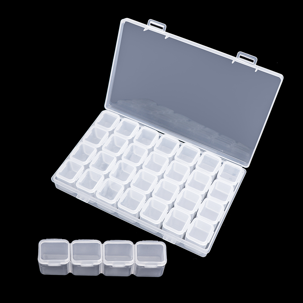 Transparente Nail Art Organizer Box Glitzer Strass Edelsteine Aufbewahrungskoffer Box DIY Schmuck Perlen Stickerei Organizer Container