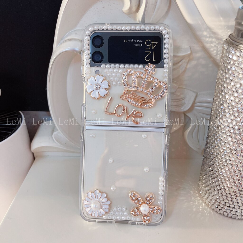 Custodia per telefono con strass per Samsung Galaxy Z Flip 3 Diamond Z Flip Clear Cover: Galaxy Z Flip 3 / 1