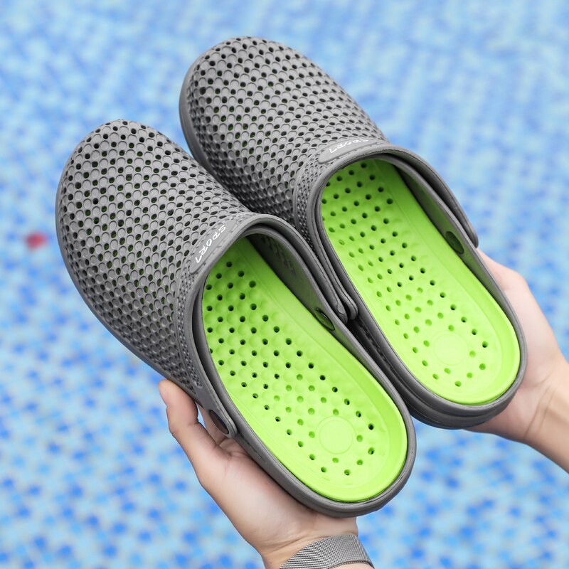 Original Klassische verstopft Garten kippen-Flops Wasser Schuhe Männer Sommer Strand Aqua Slipper draussen Schwimmen Sandalen Plattform Punkte Schuhe