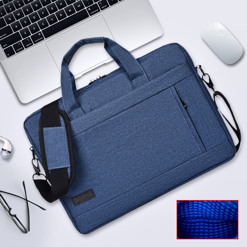 Lichte laptoptas heren 15.6 inch waterdichte oxford kantoor slanke notebooktas zakelijke handtas schouder laptoptas voor dames: Blauw