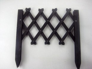 Wooden Telescopic Fence Wooden pile Garden wood fence Balcony courtyard decoration Flowerbed Small fence Natural anticorrosive: black