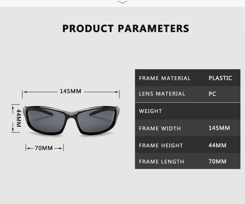 Polarized Sunglasses Men Brand Square Sports Sun Glasses for Men Driving Fishing Black Frame Goggle UV400