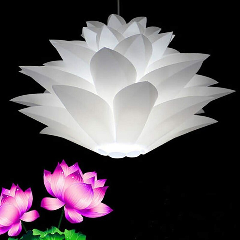 -Lotus Chandelier Lampshade DIY Lotus Flower Six-Layer Lamp Shade Romantic Room Pendent Lighting Cover Hotel Bar Decor