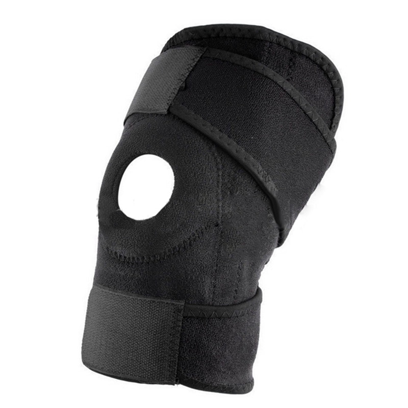 1 st justerbar rem elastisk patella sportstödsbygel svart neopren knäskydd sportsäkerhet fitness knästöd