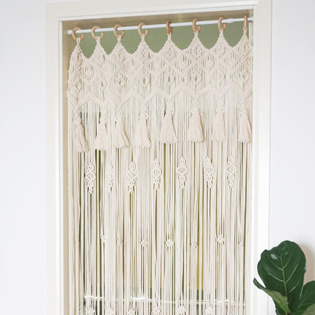 Macramé cortina decoración de hogar para colgar en la pared macramé cortina bodas Fondo tejido a mano