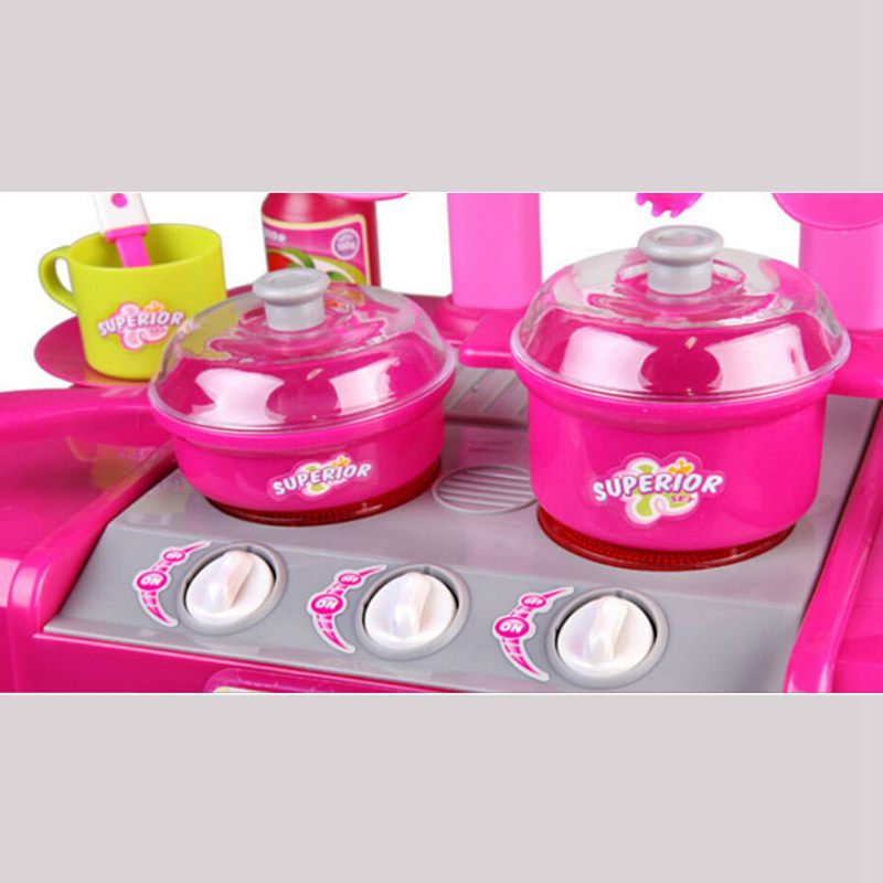 1 sæt bærbare elektroniske børn børnekøkken madlavning pige legetøj komfur legesæt