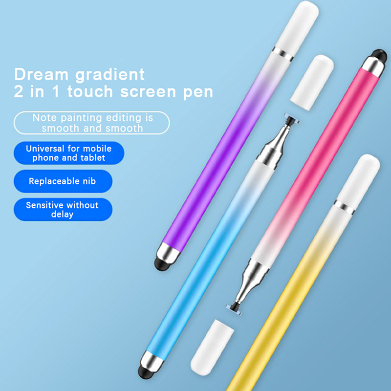2 in 1 stylus-kynä matkapuhelimelle ja tabletille, kapasitiivinen kosketuskynä yleiskäyttöiseen puhelimen piirtonäyttöön