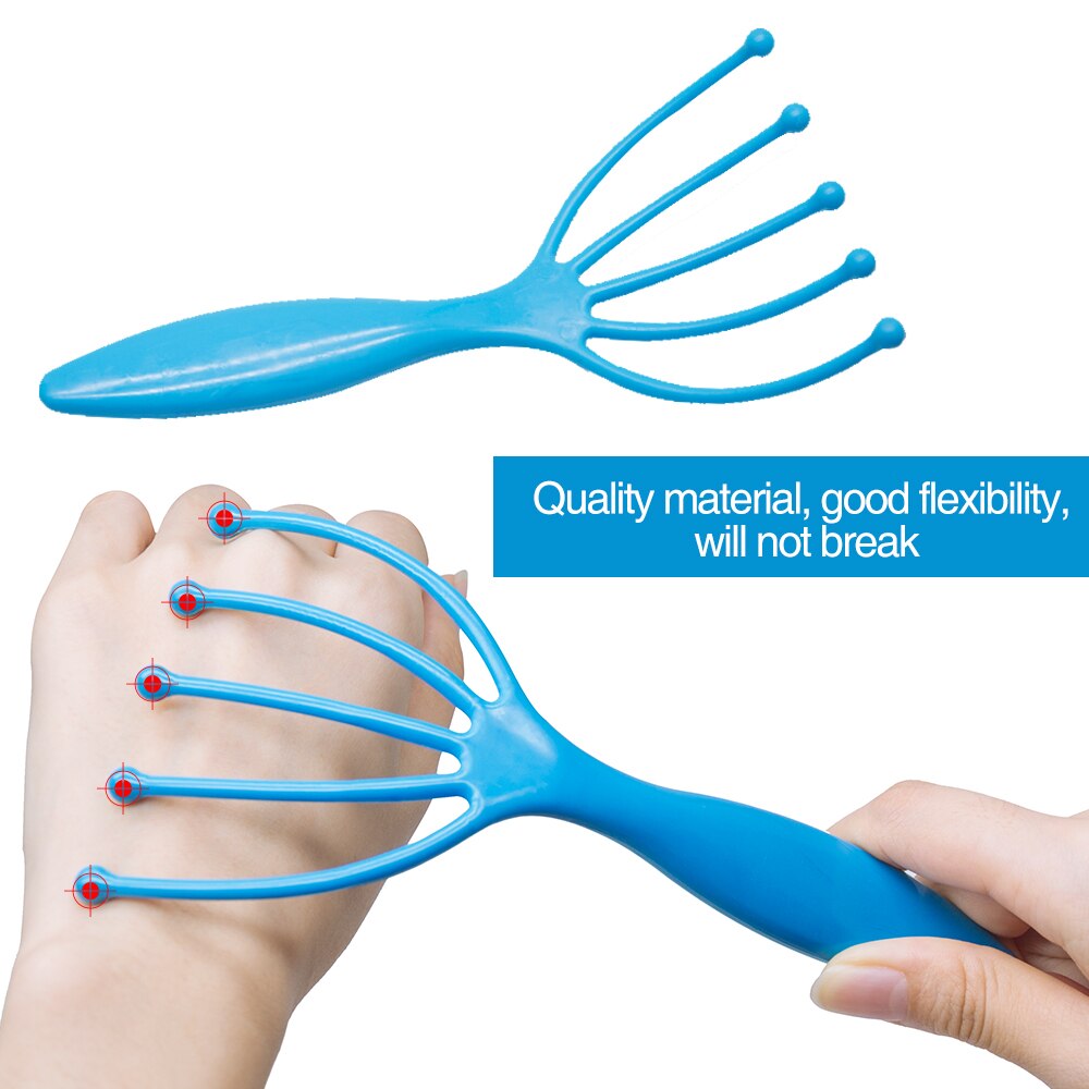 1Pcs Vijf Vinger Relax Massager Hoofd Haar Held Spa Hoofdhuid Hals Stress Release Hoofd Arts Staal Bal Massage Ontspanning c1559