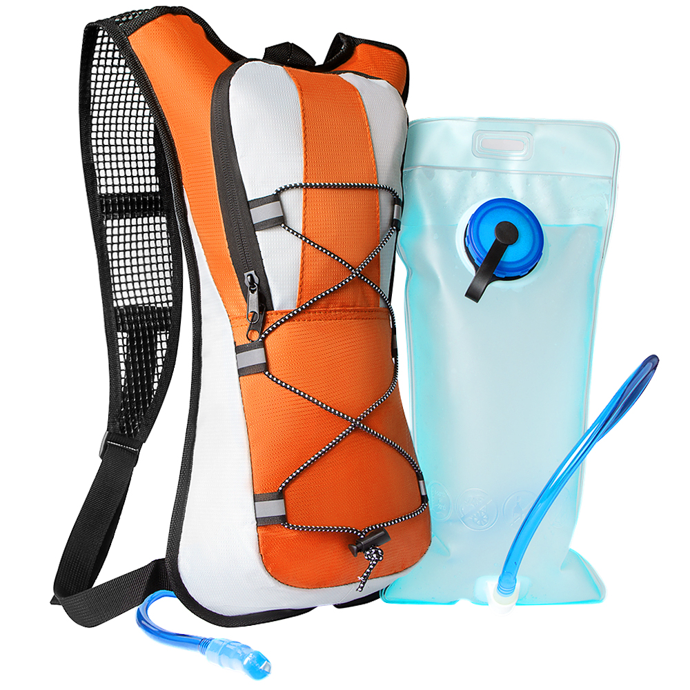 Trinkrucksack Trinkrucksack mit 2 l Wasserblase, leichter isolierender Wasserrucksack zum Radfahren, Wandern, Laufen, Klettern: weiße farbe