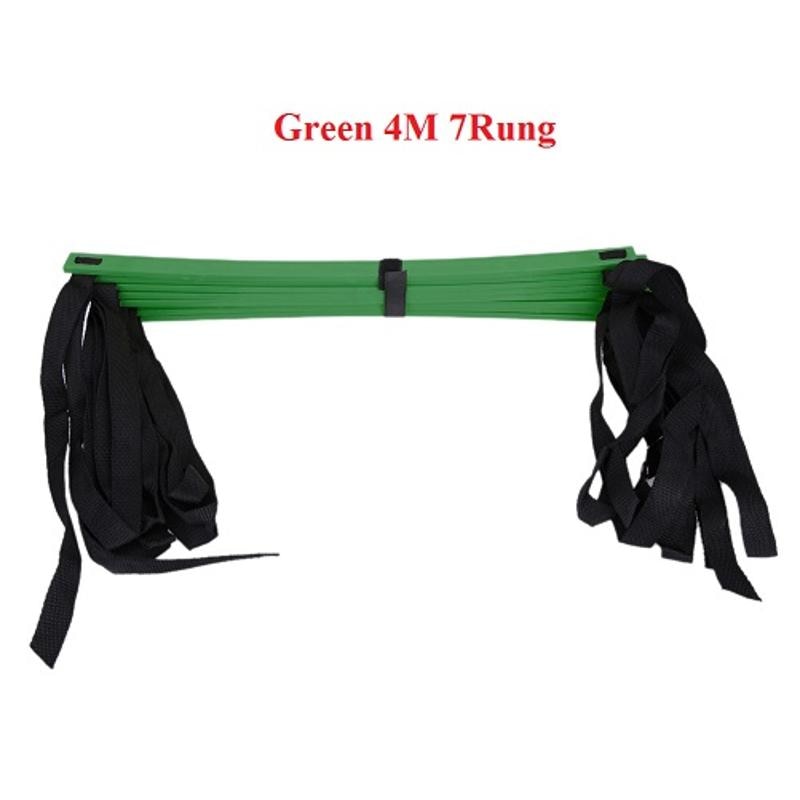 6/7/8/12/14 sprosse Nylon Riemen Agilität Leiter Treppen FußBall FußBall Geschwindigkeit Sport treppe Leiter Sport Ausrügestochen: Grün 4M 7Sprosse