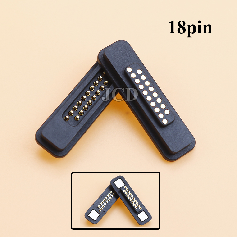 1Pair 13/14/15/16/17/18/19/20Pin Waterproof Magnetic Pogo Pin Connector 2A Male Female Pogopin Spring Loaded DC Power Socket: black