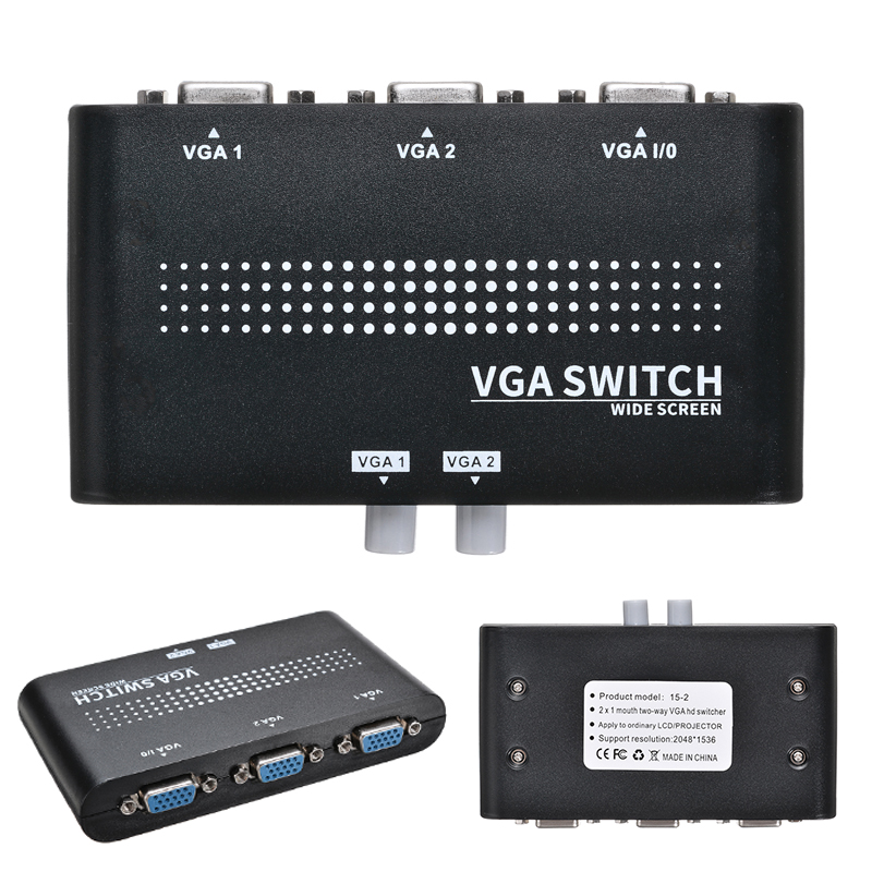 Mayitr Mini 2 Port VGA Selector Box 2 In 1 Heraus VGA/SVGA Manuelle Sharing Switch Switcher Für LCD PC