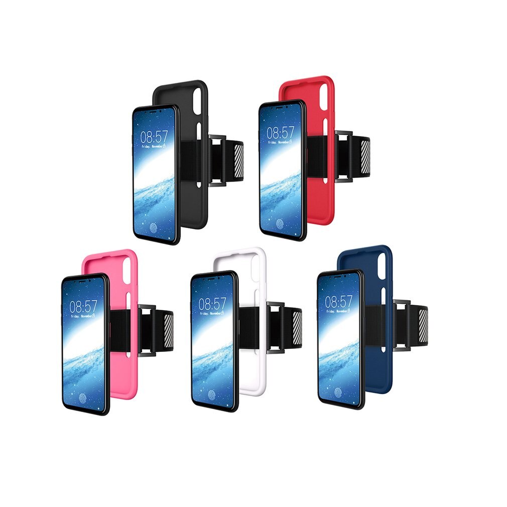2 en 1 anti-transpiration sport coureurs motards brassard antichoc Silicone Gel téléphone étui brassards couvre pour Apple iPhone X