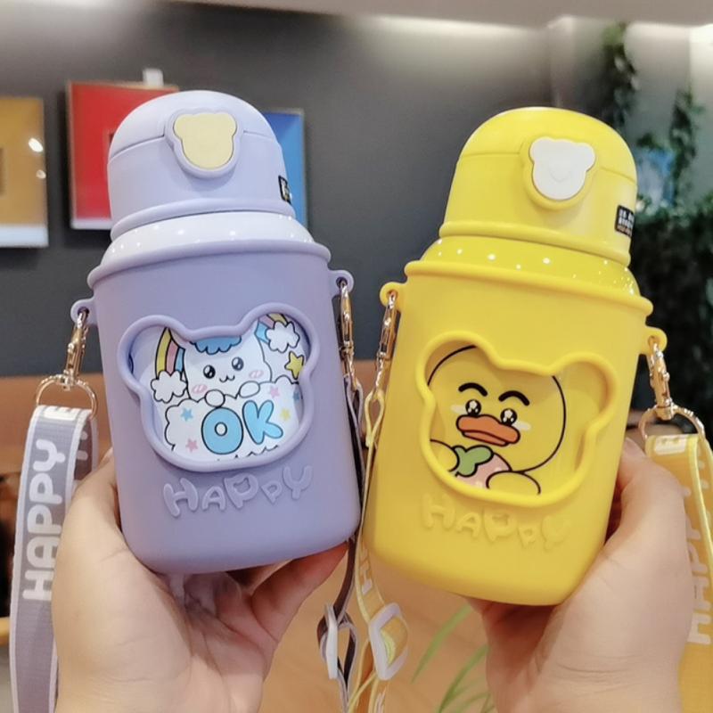 450ml Isolierte Tasse Mit Aufkleber Sicher Hygienisch Picknick Ich bin Freien freundlicher Studenten Sicherheit Sperren Doppel Schicht Vakuum Nette