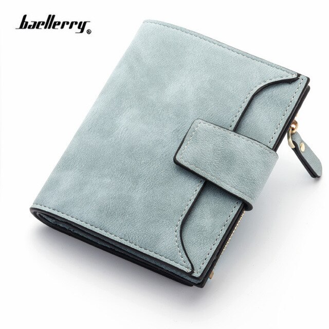 Women Wallet Hasp Small and Slim Coin Pocket Leather Purse Women Wallets Cards Holders Luxury Brand Wallets Purse: blue