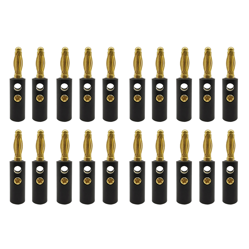 20 Stück vergoldete Schraube 4 mm Bananenstecker Audio Lautsprecherkabel Kabel Stecker Adapter Schwarz Rot: Dark Grau