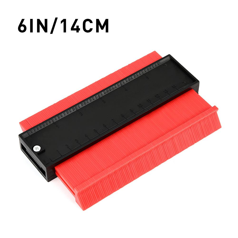5/6/10inch Profile Measuring Tools Deep Duplicator Tiling Laminate Woodworking Multi-functional Irregular Plastic Gauge Contour: Red 6 inch
