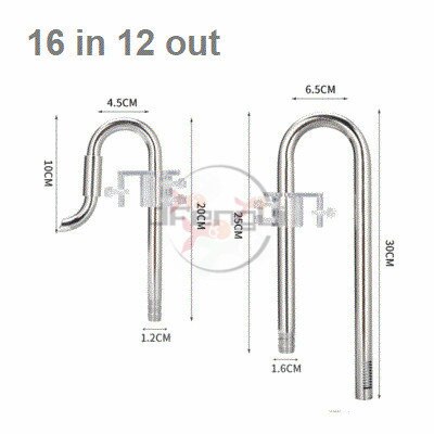 ZRDR filtro per acquario filtro esterno in acciaio inossidabile scarico uscita uscita schiumatoio acqua rimuovere il tubo del giglio del film dell'olio: C-12out16in