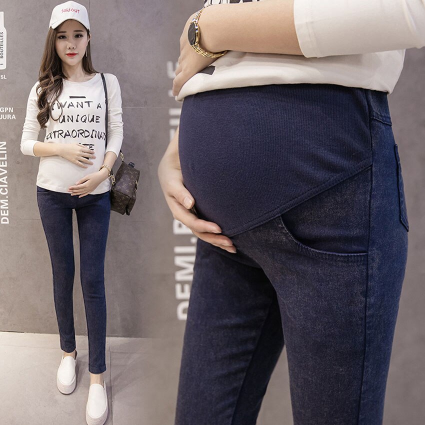 Graviditetstøj elastik bløde graviditetsjeans bomuld tynde graviditetsbukser bukser til gravide forår sommer tøj