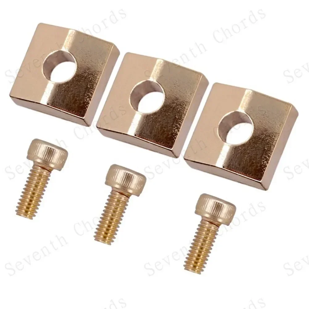 3Sets Electric Guitar Tremolo Bridge String Locks Nut Block Clamp & Hex Screws Guitar Strings Locking System For Floyd Rose Part: Gold