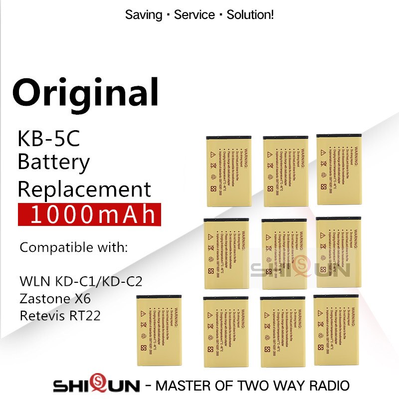 Kb -5c 1000 mah li-ion batteri til wln kd -c1 kd-c2 kd-c10 kd-c50 kd-c51 kd-c52 kompatibelt  rt22s rt15 nk-u1 x6 rt22 rt622 batteri: 10 stk