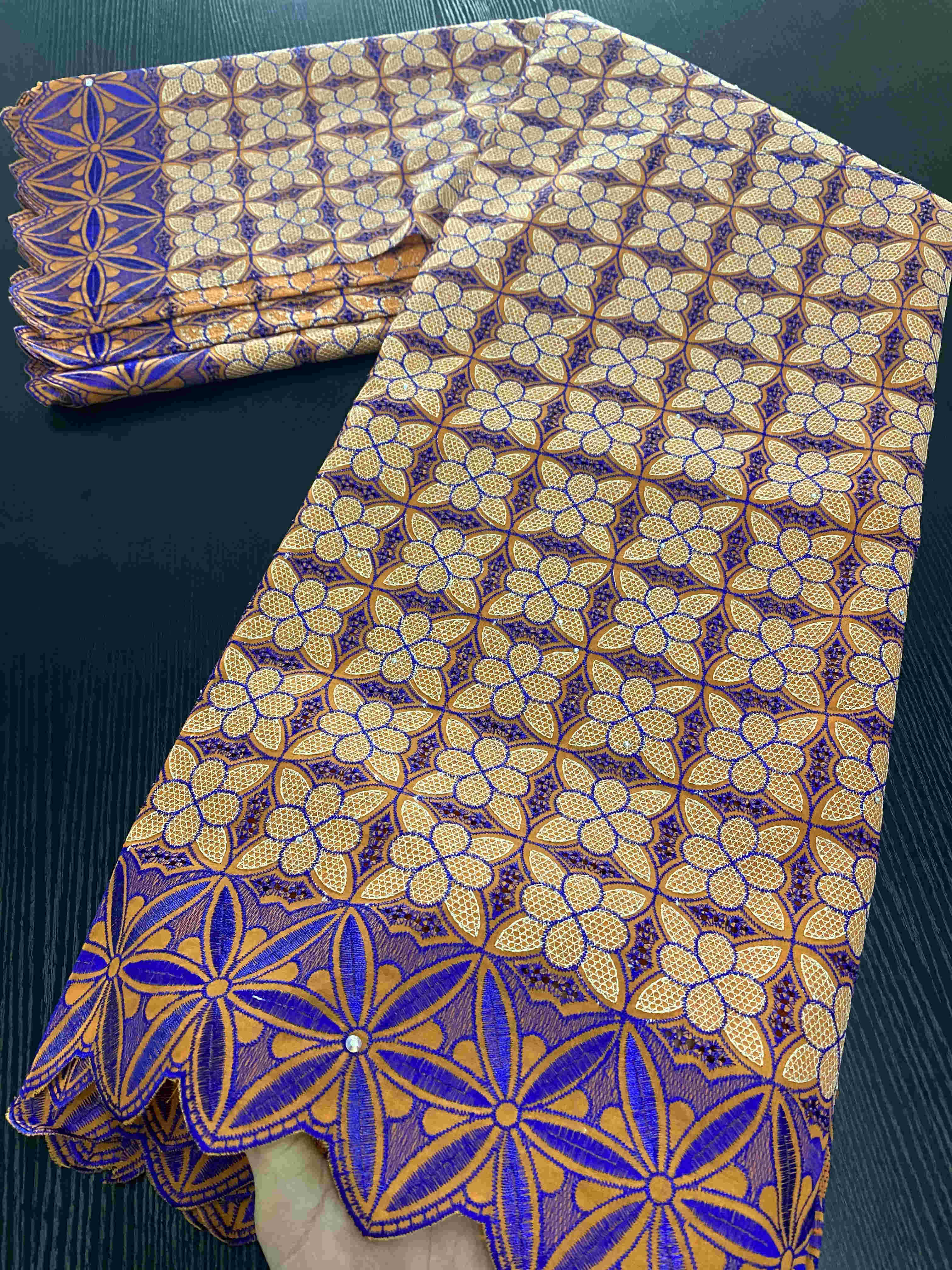 Nigerian African Dry Cotton Lace Fabrics Lace Swiss Voile Lace Punch Cotton For Wedding Dress Sewing YA3425B-3: Picture 5